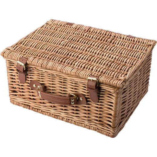 Two Person Willow Picnic Basket Closed